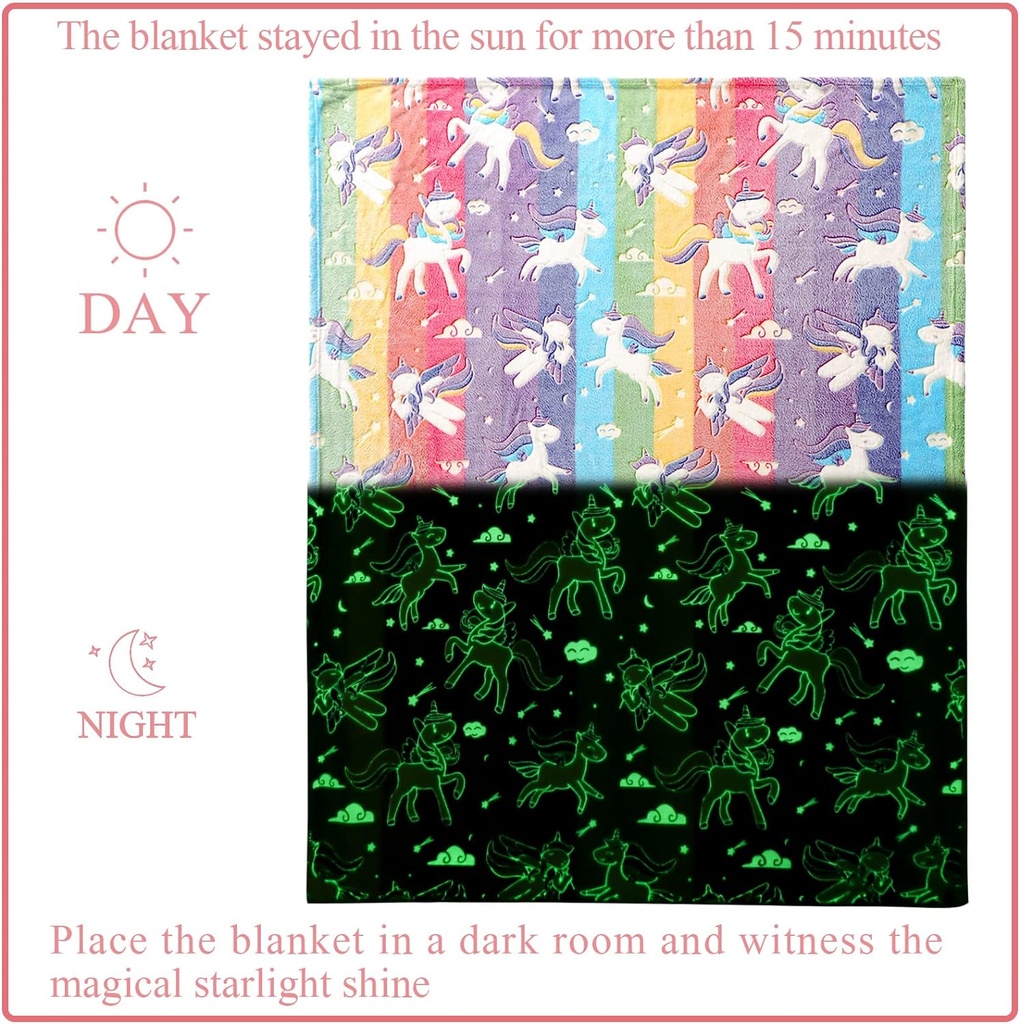 Glow in The Dark Stars Heart Blanket 