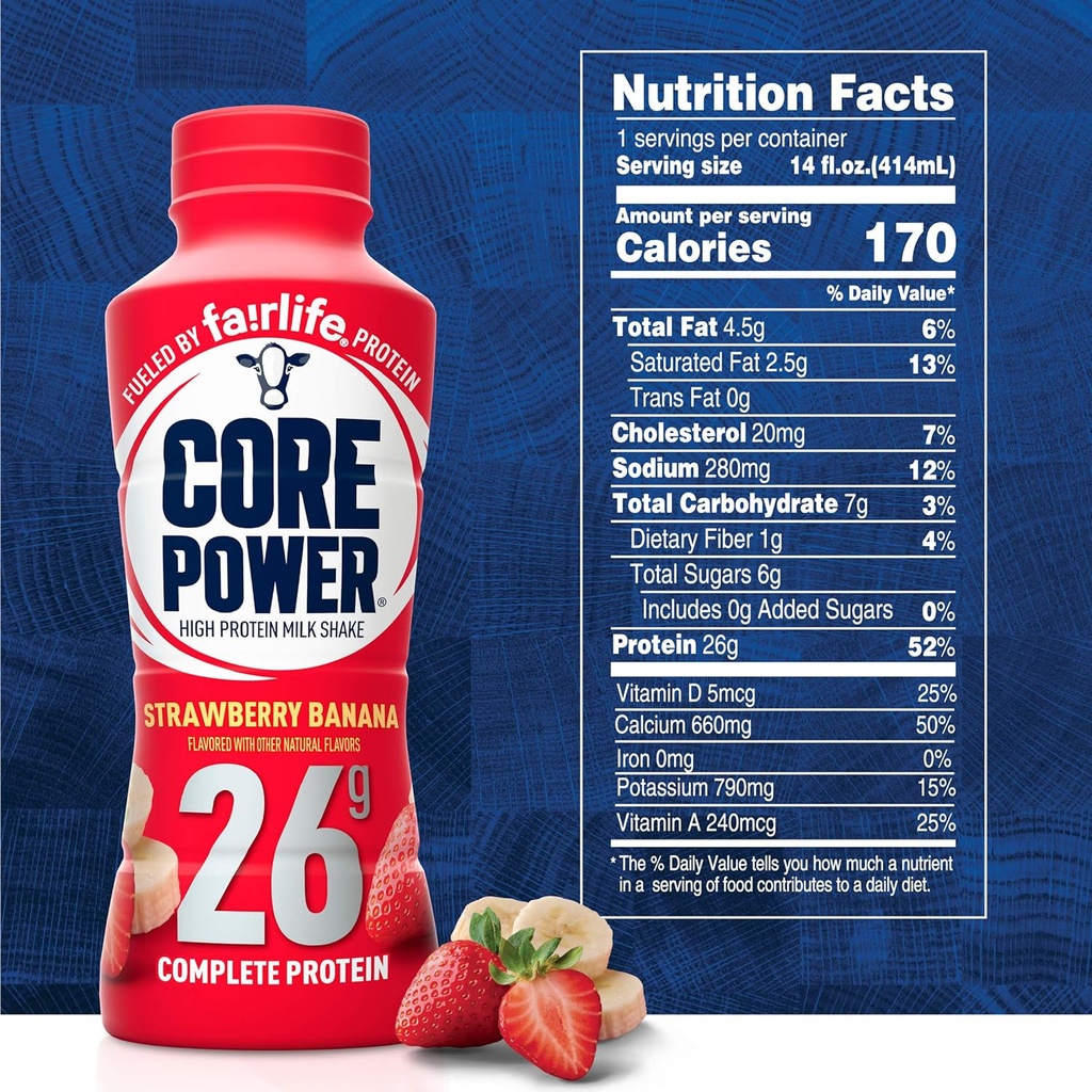 Core Power Fairlife Elite 42g High Protein Milk Shakes For kosher diet, Ready to Drink for Workout Recovery, 14 Fl Oz (Pack of 12), Liquid, Bottle