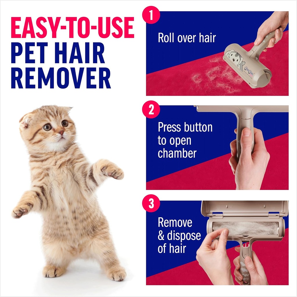 Chom Chom Roller Pet Hair Remover - ChomChom Reusable Dog and Cat Lint Rollers for Furniture, Couch, Car, and Clothes - Limited Dog Edition﻿