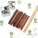 Nature Gnaws Large Bully Sticks for Dogs 5-6" (3 Count) - Thick Long Lasting for Aggressive Chewers and Large Dogs - Natural Beef Dog Chew Bones