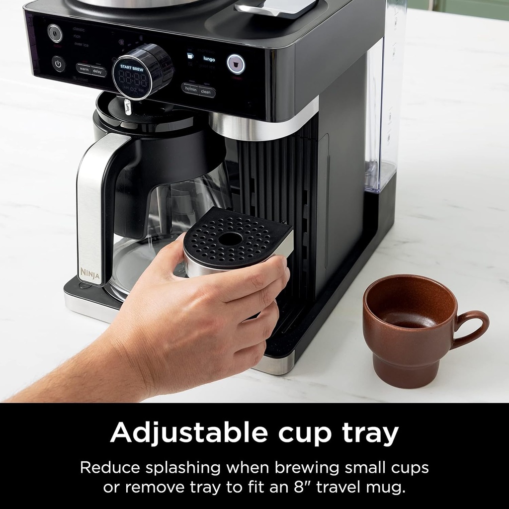 Ninja Drip Coffee Maker With K Cup Combo, DualBrew Pro Specialty Coffee System, Coffee Machine Compatible with K-Cup Pods, 12 Cup Single Serve Coffee Makers with Paper Filter, CFP301