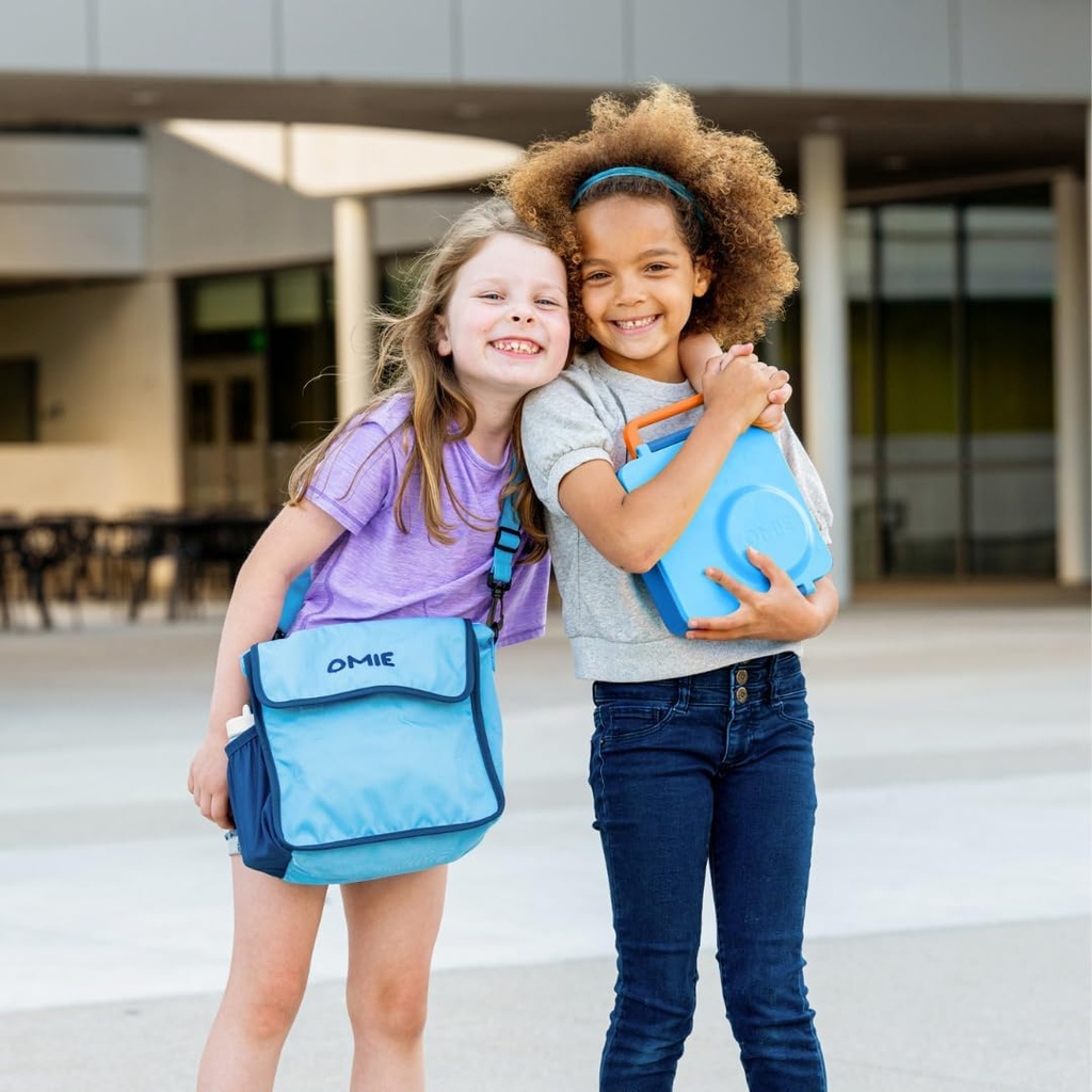 Omie OmieBox Bento Box for Kids - Insulated Lunch Box with Leak Proof Thermos Food Jar - 3 Compartments, 2 Temperature Zones