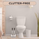 UMIEN Toilet Brush and Plunger Set - Stainless Steel Plunger and Toilet Brush Combo with Freestanding Canister - Modern and Sleek Bathroom Cleaning Accessories
