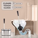 UMIEN Toilet Brush and Plunger Set - Stainless Steel Plunger and Toilet Brush Combo with Freestanding Canister - Modern and Sleek Bathroom Cleaning Accessories