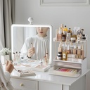 Delamu 2-Tier 2-Drawer Bathroom Counter Organizer, Multi-Purpose Makeup Organizer Countertop, Large Skincare Organizers, Exquisite Vanity Organizer