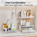 Delamu 2-Tier 2-Drawer Bathroom Counter Organizer, Multi-Purpose Makeup Organizer Countertop, Large Skincare Organizers, Exquisite Vanity Organizer