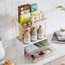 Delamu 2-Tier 2-Drawer Bathroom Counter Organizer, Multi-Purpose Makeup Organizer Countertop, Large Skincare Organizers, Exquisite Vanity Organizer