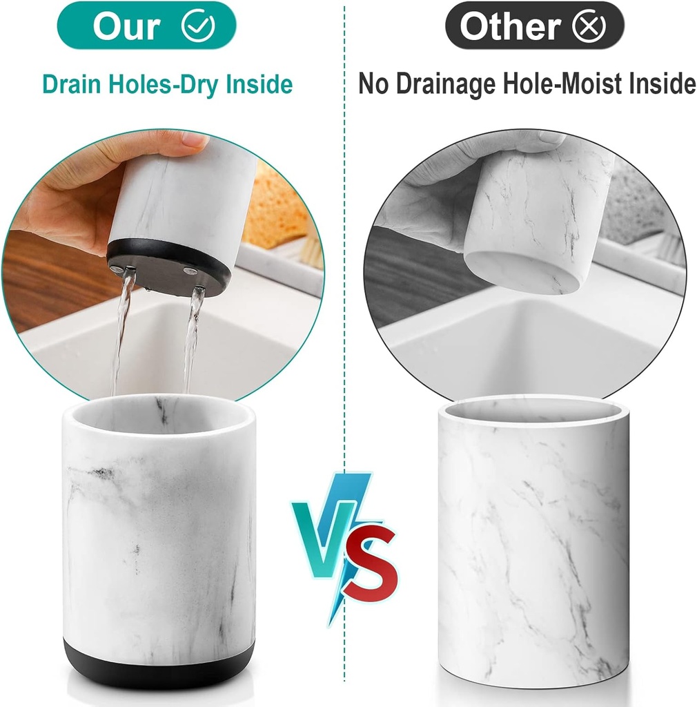 VITVITI Toothbrush Holders for Bathrooms, Toothpaste Tooth Brushing Holder, Bathroom Organizer Countertop for Vanity/Makeup Brushes