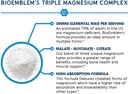 BioEmblem Triple Magnesium Complex | 300mg of Magnesium Glycinate, Malate, & Citrate for Muscles, Nerves, & Energy | High Absorption | Vegan, Non-GMO | 90 Capsules