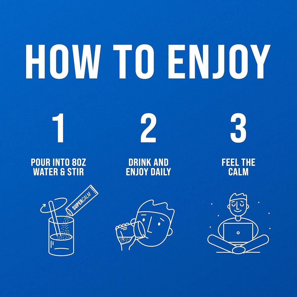 Nello Supercalm Powdered Drink Mix, Raspberry Lemonade, L Theanine, Ksm-66 Ashwagandha, Magnesium Glycinate, Vitamin D 3, Supplements for Relaxation & Focus