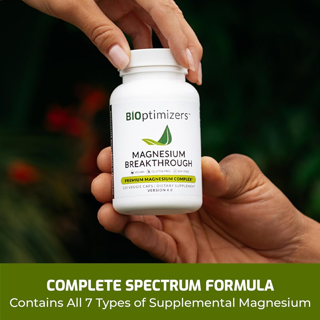 Magnesium Breakthrough Supplement 4.0 - Has 7 Forms of Magnesium: Glycinate, Malate, Citrate, and More - Natural Sleep and Brain Supplement