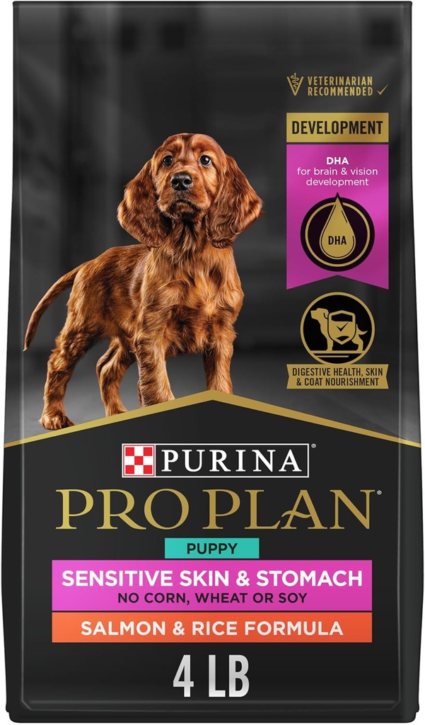 Purina Pro Plan Sensitive Skin and Stomach Puppy Food with Probiotics, Salmon & Rice Formula