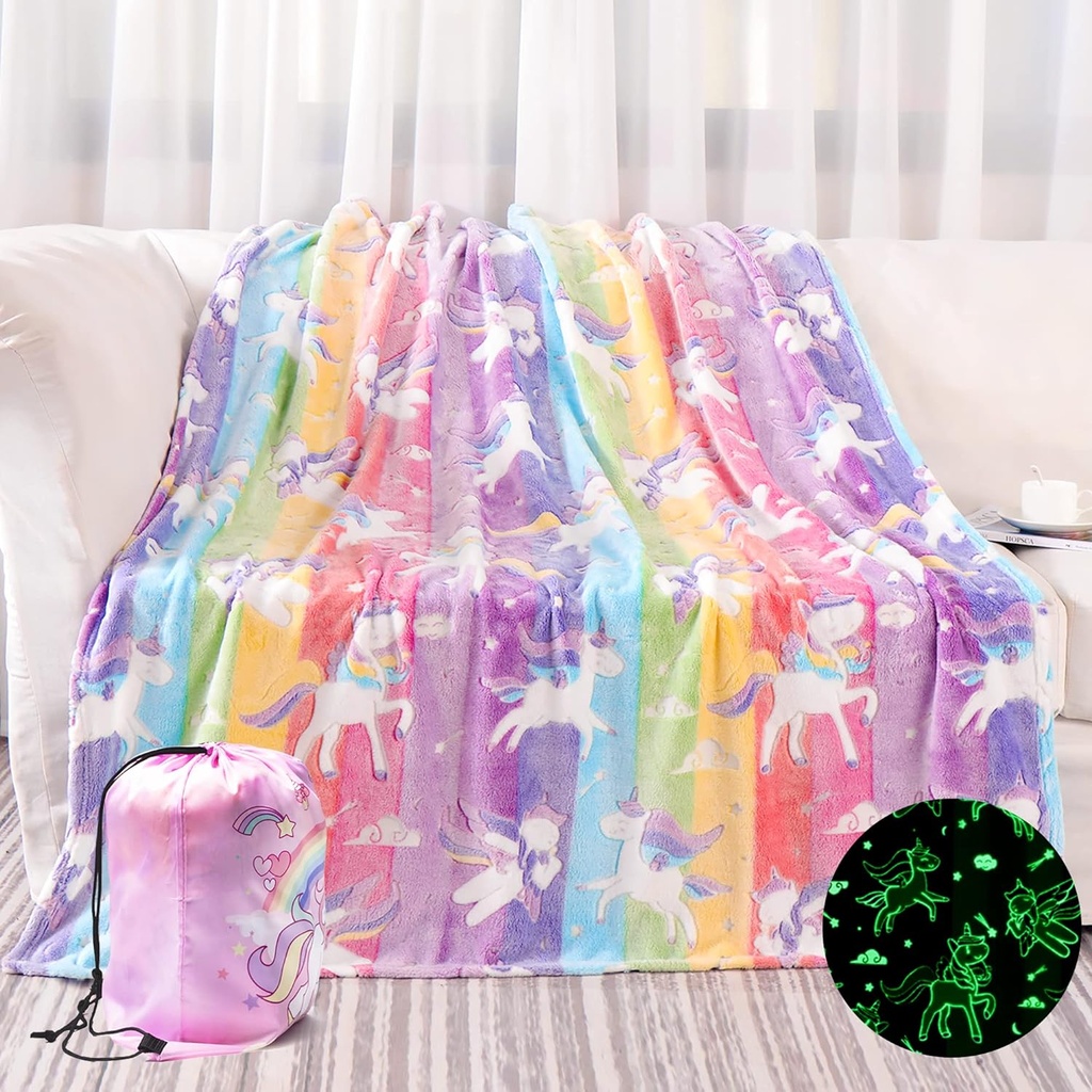 Glow in The Dark Stars Heart Blanket 