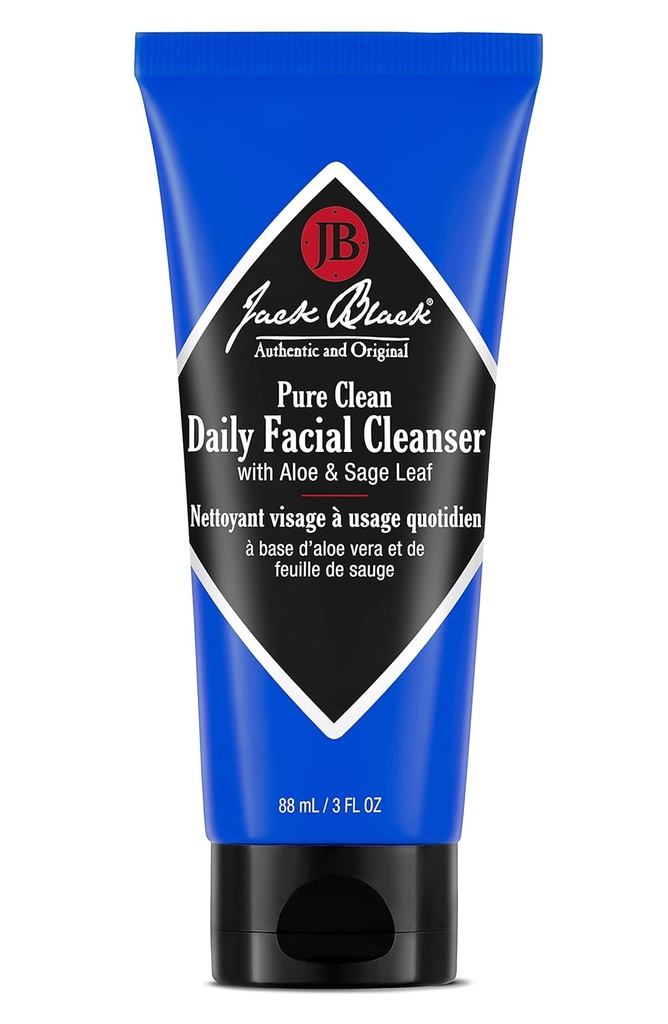 Jack Black Pure Clean Daily Facial Cleanser, 2-in-1 Facial Cleanser & Toner, Removes Dirt & Oil, Organic Ingredients, Men’s Hydrating Skincare