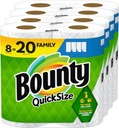 Bounty Quick Size Paper Towels, White, 16 Family Rolls 