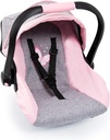 Bayer Design 67933AA Toy, Car Seat Easy Go for Neo Vario Pram with Cover, Doll Accessories, Pink, Grey with Butterfly,Grey/pink, for dolls up to 18"
