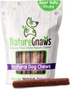 Nature Gnaws Large Bully Sticks for Dogs 5-6" (3 Count) - Thick Long Lasting for Aggressive Chewers and Large Dogs - Natural Beef Dog Chew Bones