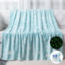 Glow in The Dark Stars Heart Blanket 